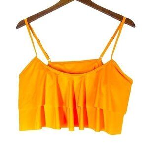 Ruffle Bandeau Bikini Top With Shelf Bra - Goldenrod Yellow, Size XL P0018004